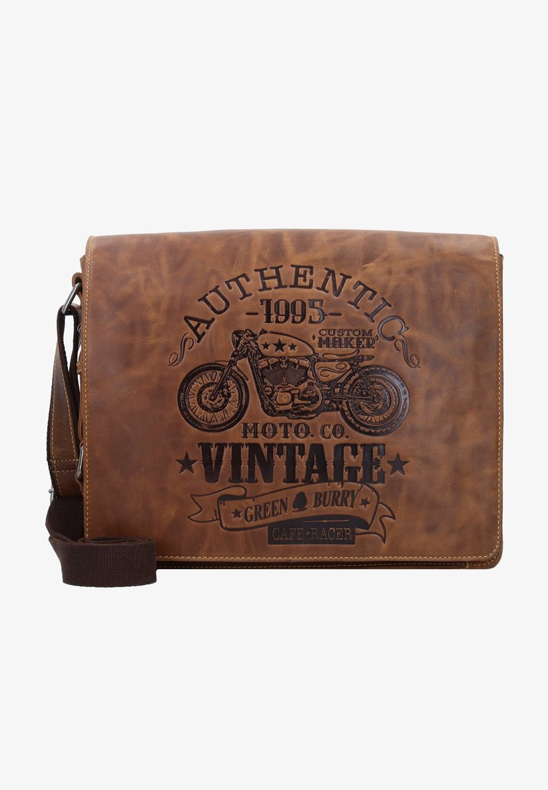 Greenburry VINTAGE CAFE-RACER MESSENGER - Schoudertas - braun