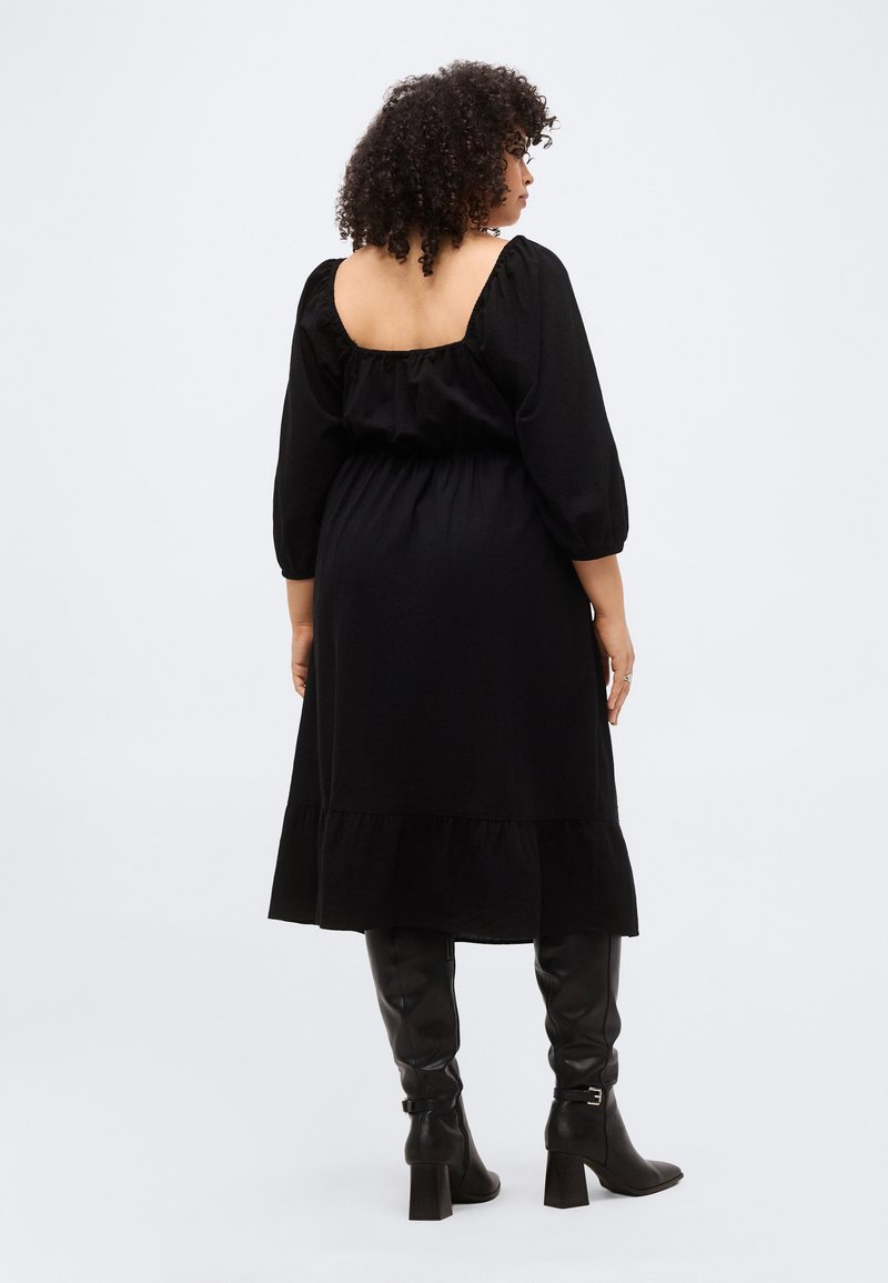 Vero Moda Curve VMCDICTHE 3/4 SQUARE CALF DRESS - Day dress - black -  Zalando.co.uk