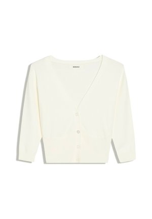 Bershka, CROPPED V-NECK SHORT SLEEVE JACKET - CARDIGAN - Gilet - beige