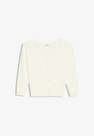 Bershka, CROPPED V-NECK SHORT SLEEVE JACKET - CARDIGAN - Gilet - beige