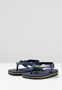 Havaianas HAVAIANAS FLIP FLOP BABY BRASIL LOGO - Chanclas de dedo - navy blue/citrus yellow