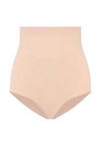Slip in tonal nude con un'alta vita. Realizzati in un materiale morbido, caratterizzati da un design senza cuciture e una consistenza delicata.