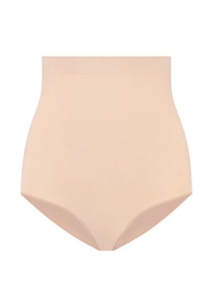 Culotte de shapewear nude à taille haute. Confectionnée dans un matériau lisse, avec un design sans coutures et une texture douce.