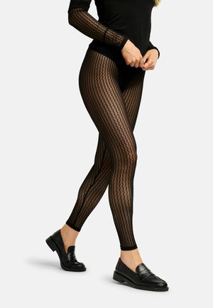 ISA - Legíny – pančuchy - black wavy lines