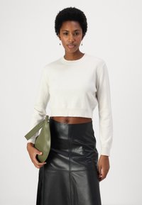 pure cashmere CROP LONG SLEEVE  - Camisola - white
