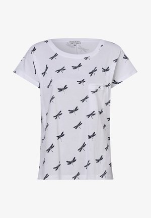 Print T-shirt - weiß marine