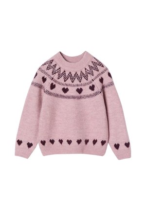 Vertbaudet, VERTBAUDET PULLOVER MIT JACQUARD-HERZEN MÄDCHEN - Jumper - hellrosa