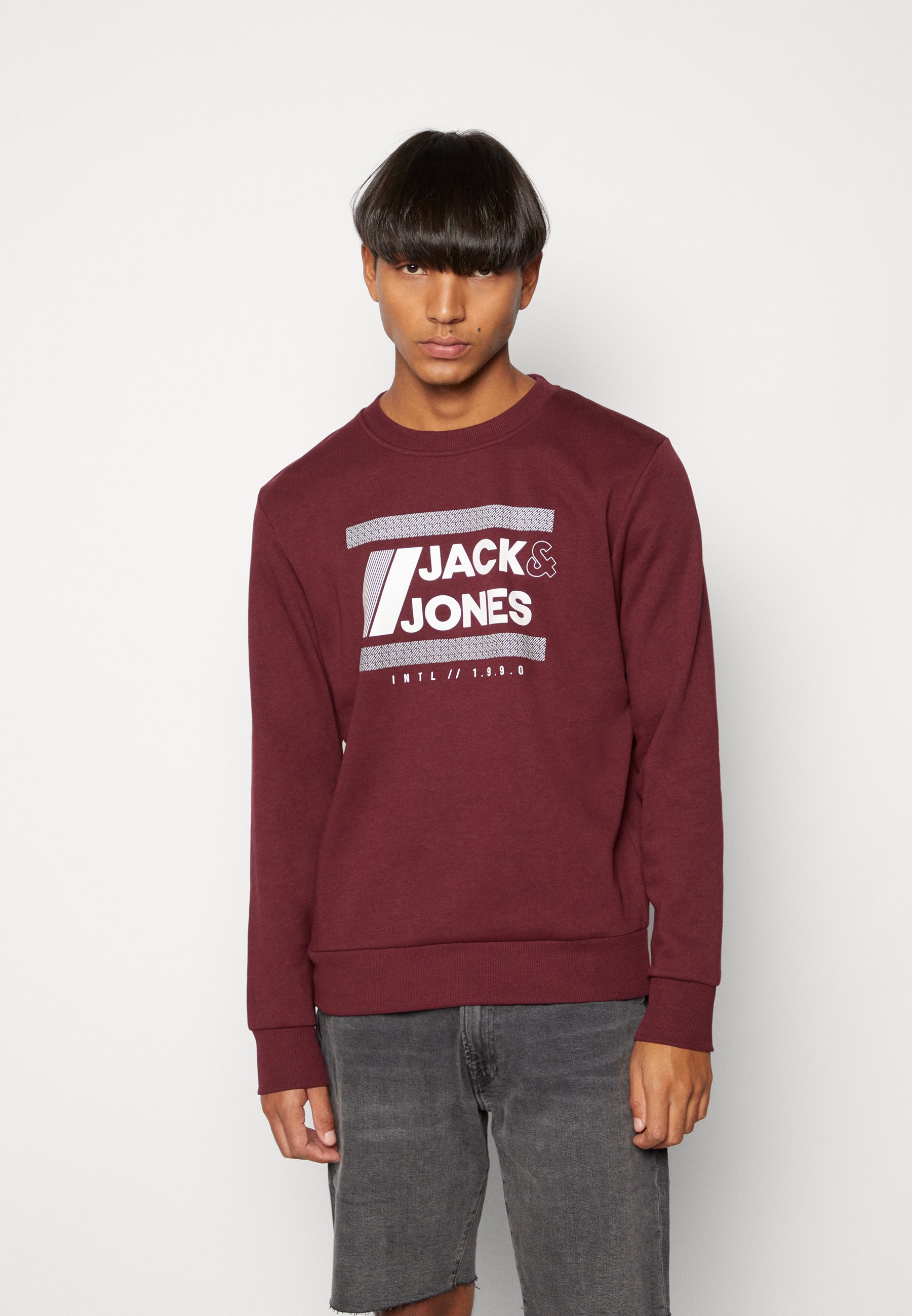 Jack \u0026 Jones Ben Sweat Crew Neck Sweatshirt, Men's, Size: Large, Bordeaux