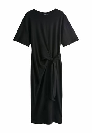 Next, TALL FIT - TIE WAIST MIDI T-SHIRT DRESS . - Tričkové šaty - black