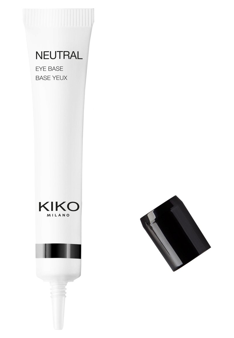 Tube blanc de base pour les yeux KIKO Milano, étiqueté "NEUTRAL", avec un capuchon noir. Doté d'un applicateur pointu pour une utilisation précise.