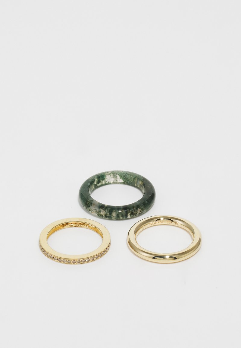 By Pariah - SLIM CLASSIC STACK 3 PACK - Ring - green/gold-coloured, Vergrößern