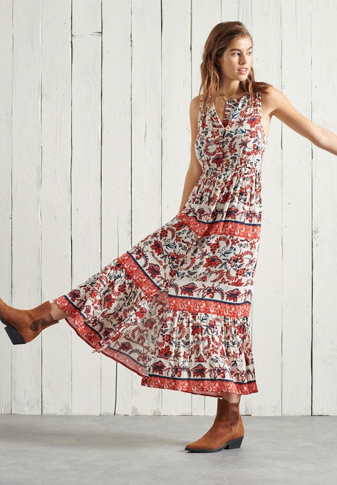Superdry LUCI - Maxi dress - gold snake 