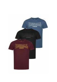 NORMALE PASSFORM DREIERPACK  - T-shirts print - black navy oxblood