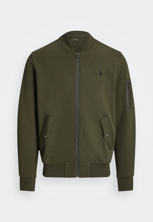 DOUBLE-KNIT BOMBER JACKET - Majica s kapuljačom i patentnim zatvaračem - company olive