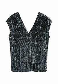 SEQUIN V-NECK SLEEVELESS - REGULAR FIT - Top - navy