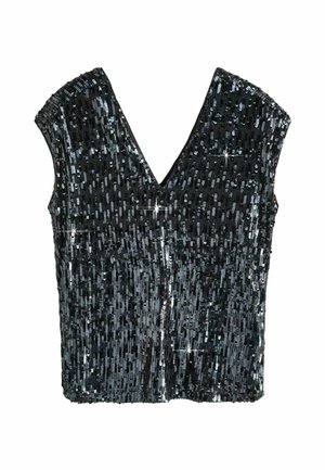 Next SEQUIN V-NECK SLEEVELESS - REGULAR FIT - Viršus - navy