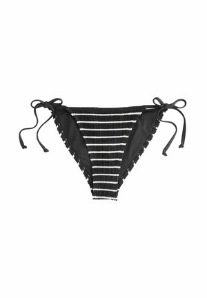 TIE SIDE - Spodný diel bikín - black white crinkle stripe