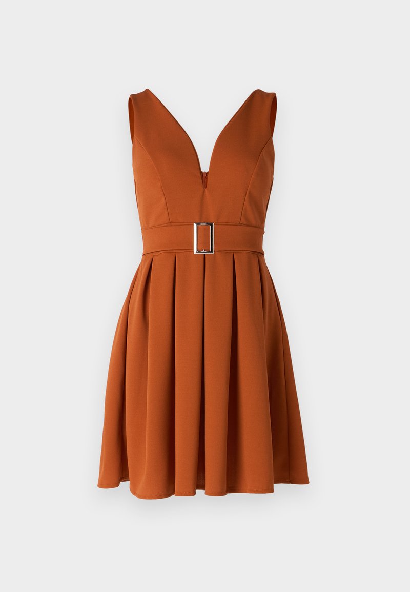 WAL G PETITE DEBBIE BUCKLE SKATER DRESS - Jersey dress - dusty orange/orange  - Zalando.ie