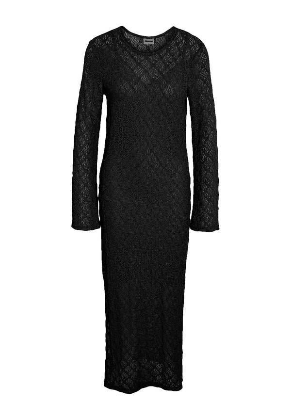 MIDI U-BOOT-AUSSCHNITT LANGARM FIGURBETONT - Freizeitkleid - schwarz