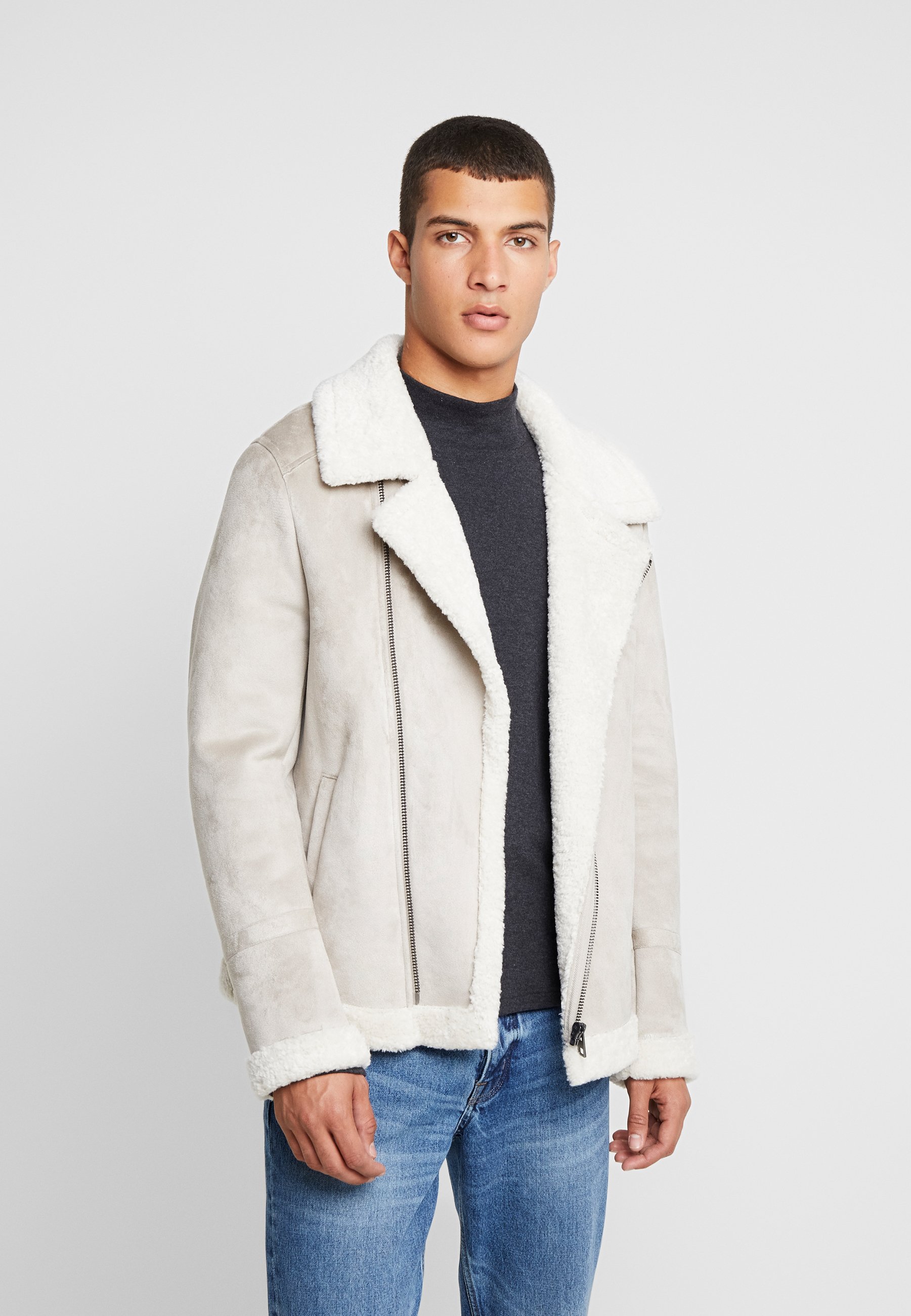 Oakwood JUSTIN Imitert skinnjakke light grey Zalando.no Oakwood Imitert skinnjakke light grey Zalando.no