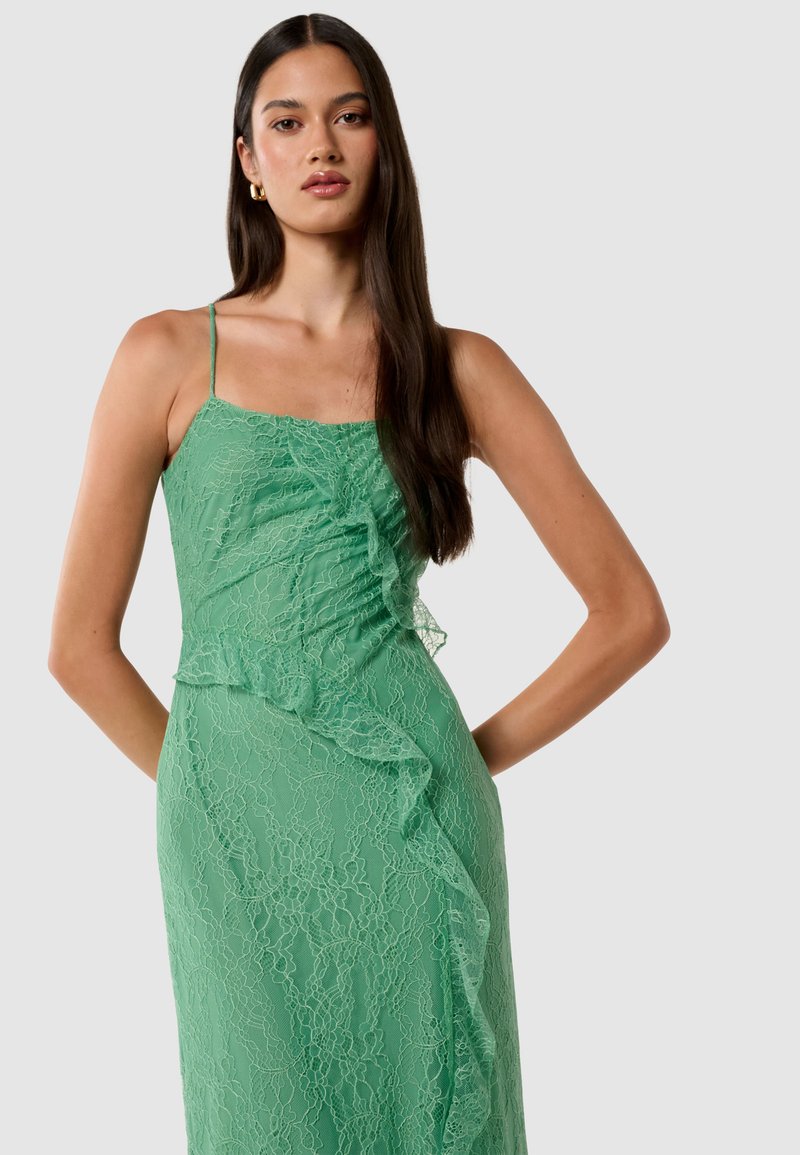 green emerald velvet dress Forever New