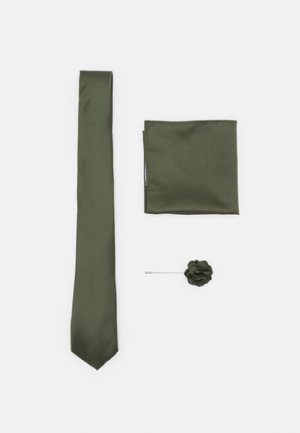TIE POCKET SQUARE AND PIN SET - Slips - green
