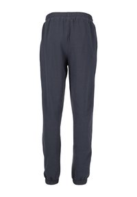 Dunkelgraue Sweatpants mit elastischem Bund und Bündchen. Hergestellt aus einem weichen, dehnbaren Stoff, mit einem schlichten, unauffälligen Design.
