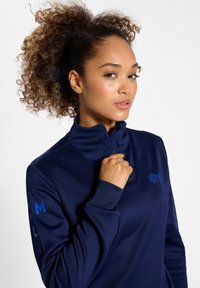 Hummel COURT HALF ZIP L S  - Strickpullover - marine