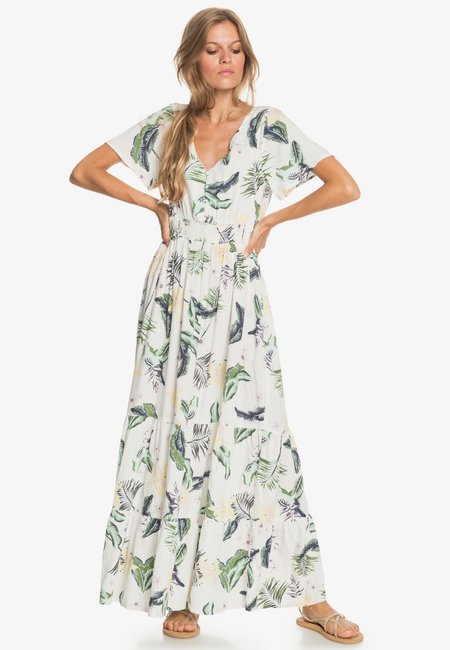Zomer flamenco overslag jurkje rayon - romantic flowers