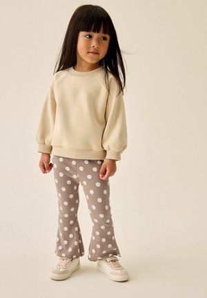 Next, REGULAR FIT - PRINTED RIBBED FLARE LEGGING - Legging (type pantalon) - neutral cream spot