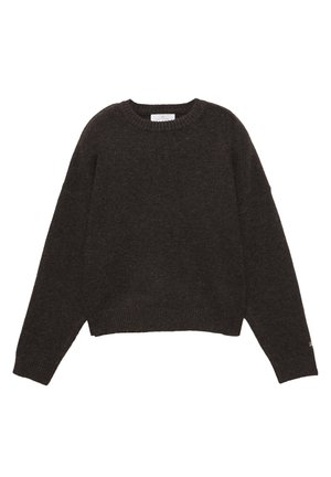 PULL&BEAR BASIC - Striktrøje - dark brown