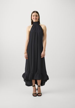 SABRINA HALTER NECK RUFFLED DRESS - Cocktailklänning - black