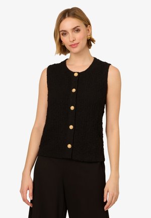 SLEEVELESS CREW NECK FUNCTIONAL BUTTON FRONT - Weste - schwarz