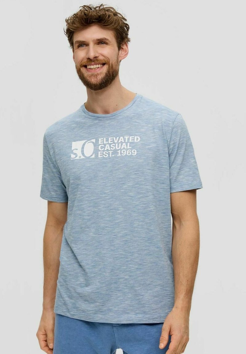 s.Oliver RUNDHALS KURZARM MODERN LOGO 2ER PACK - T-Shirt print - hellblau