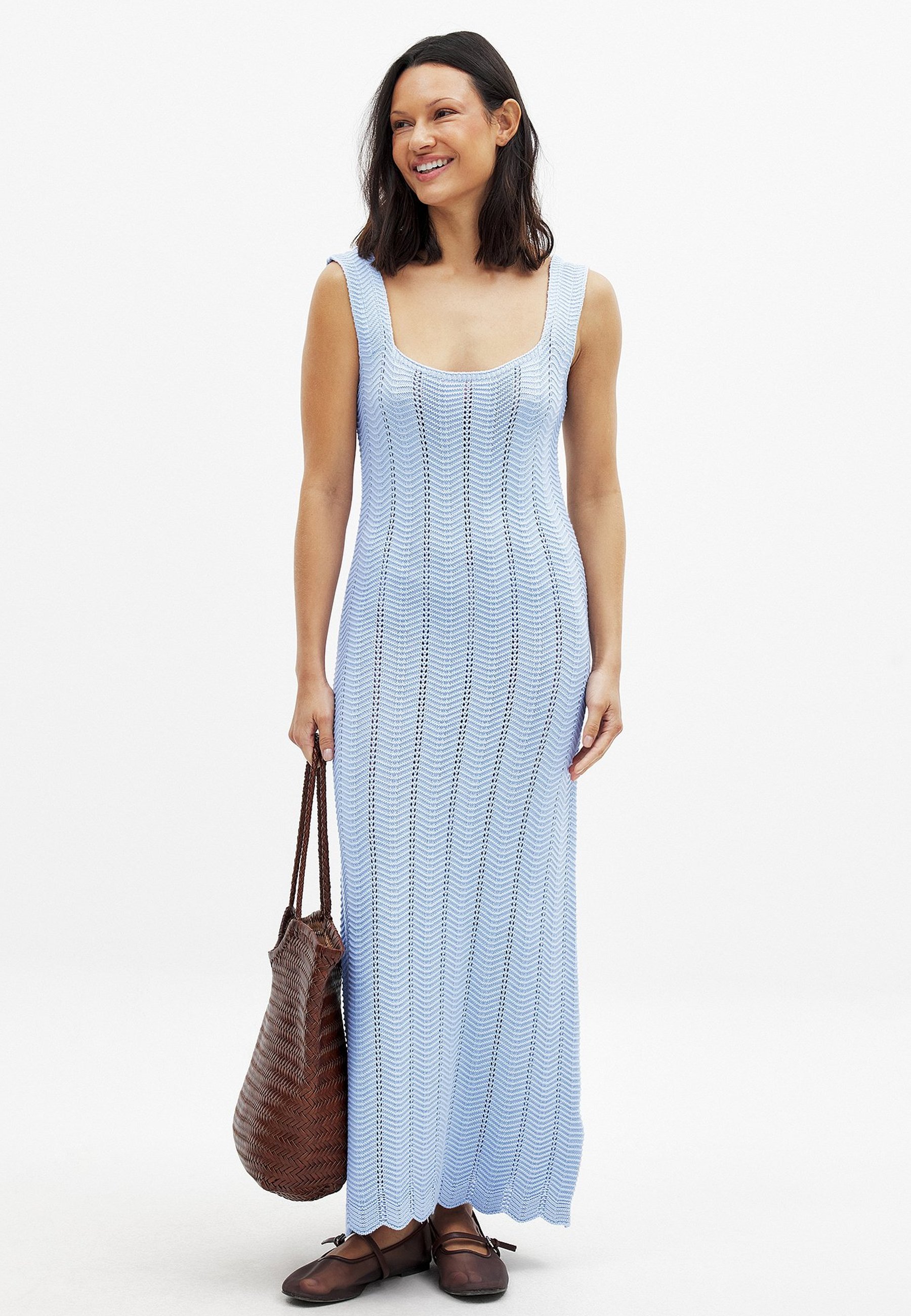 NA-KD Maxi dress - dusty blue/blue - Zalando NA-KD Maxi dress - dusty blue/blue - Zalando