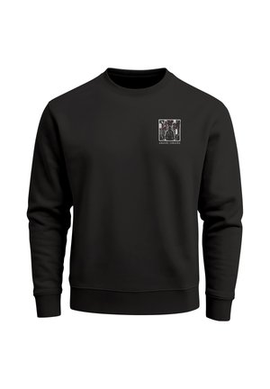 Neverless, HERREN SWEATSHIRT MIT RÜCKENPRINT - JAPAN OMOIDE YOKOCHO - - Sweatshirt - slim fit schwarz