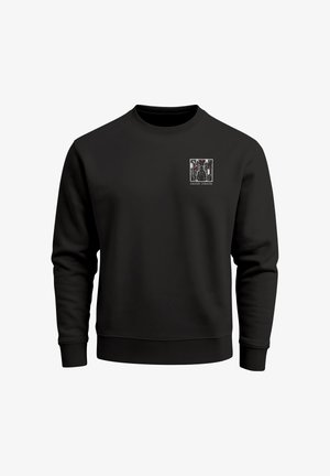 Neverless, HERREN SWEATSHIRT MIT RÜCKENPRINT - JAPAN OMOIDE YOKOCHO - - Sweatshirt - slim fit schwarz