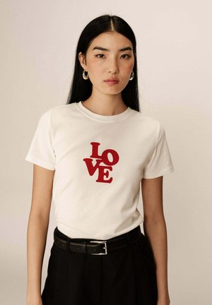 POUSSIN - T-shirt imprimé - ecru