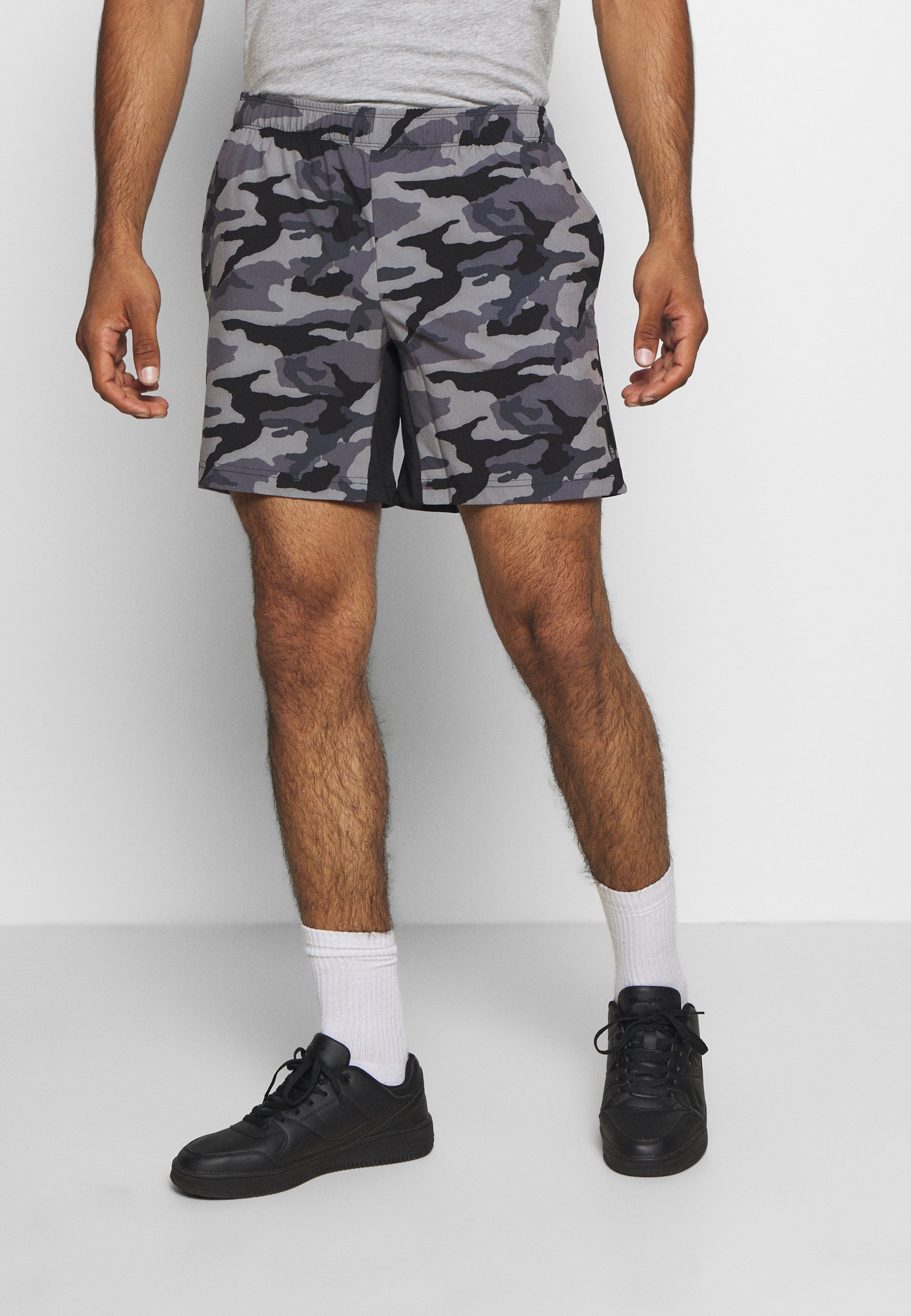black camo athletic shorts