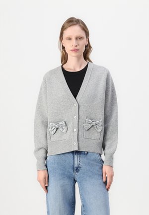 EMBELLISHED BOW CARDIGAN - Cardigan - grey melange
