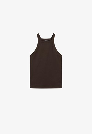 Massimo Dutti HALTER NECK - Débardeur - dark brown