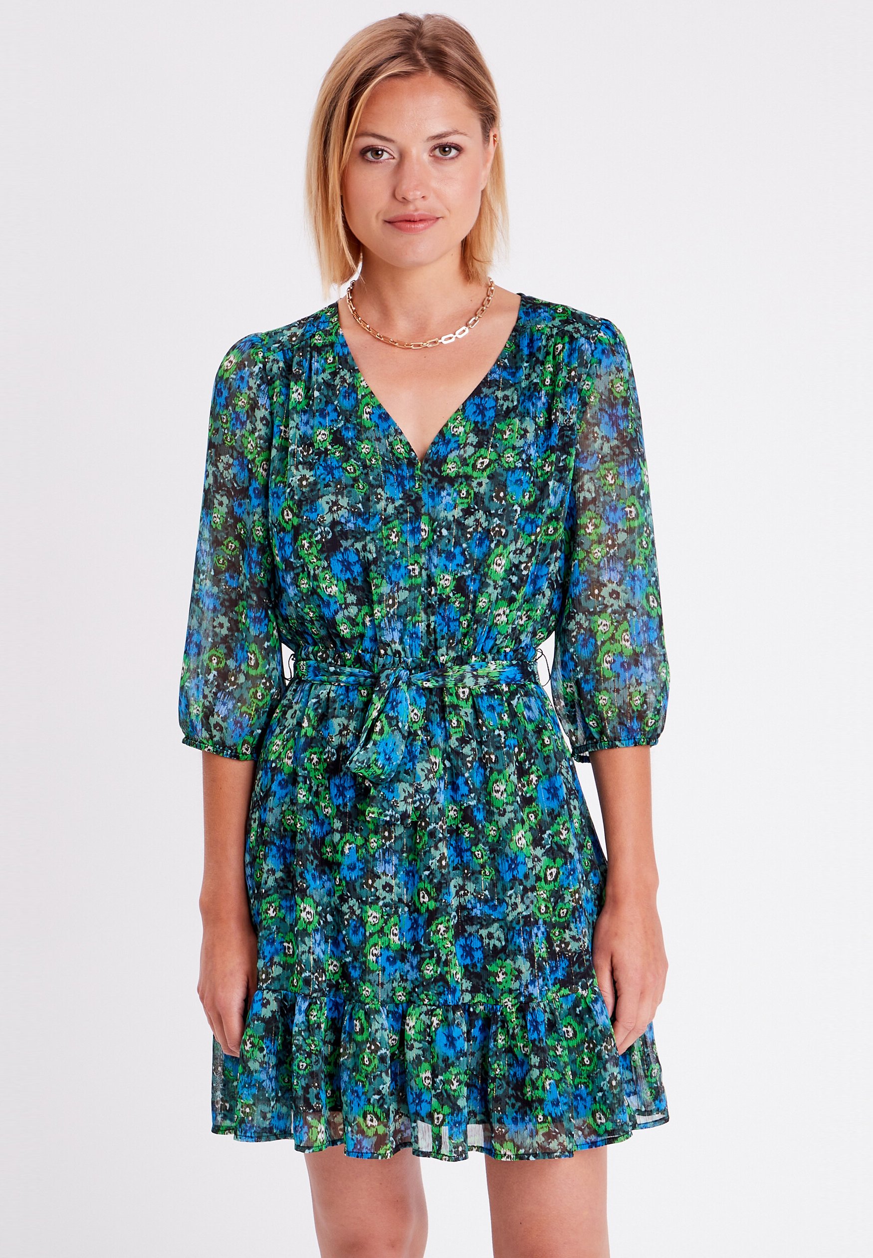 Robe CACHE CACHE Taille 44 / XXL Verte - Occasion En Très Bon état