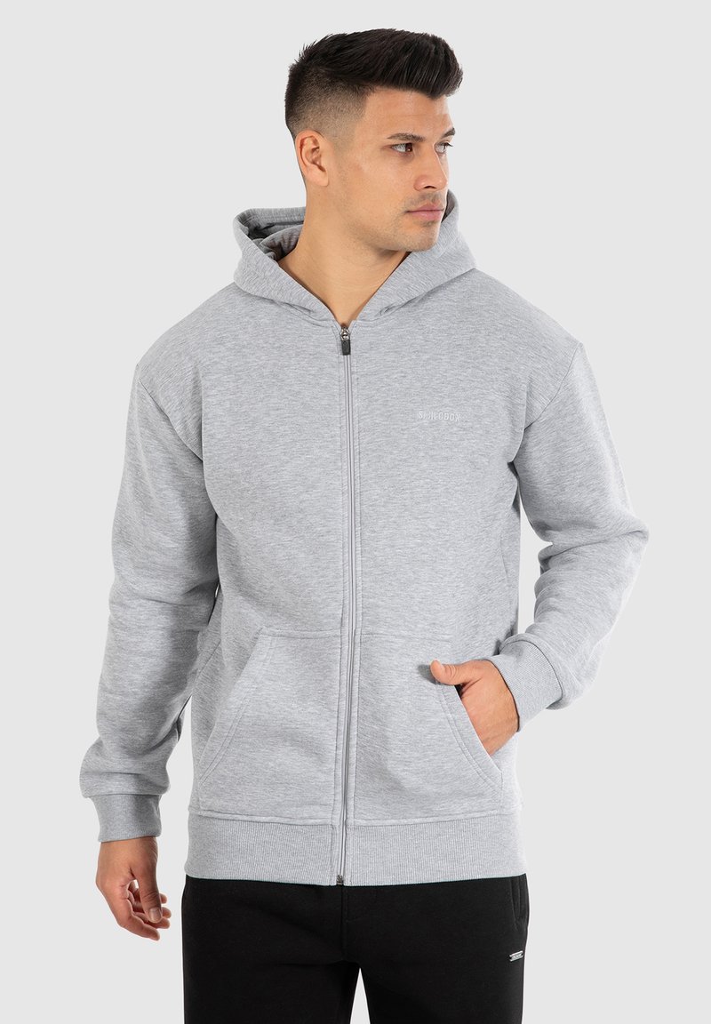 Smilodox Zip-up sweatshirt - grau melange