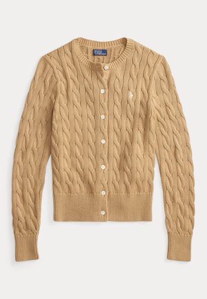 Polo Ralph Lauren CABLE-KNIT COTTON CREWNECK CARDIGAN - Cardigan - vintage khaki
