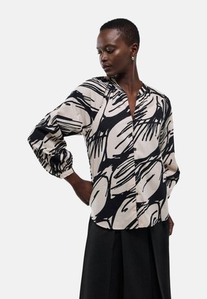 Monoprix, BLOUSE MANCHES LONGUES IMPRIMÉE EN COTON - Blouse - black