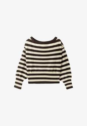 Stradivarius, ASYMMETRIC RIBBED HEM KNIT SWEATER 01645702 - Pullover - dark brown