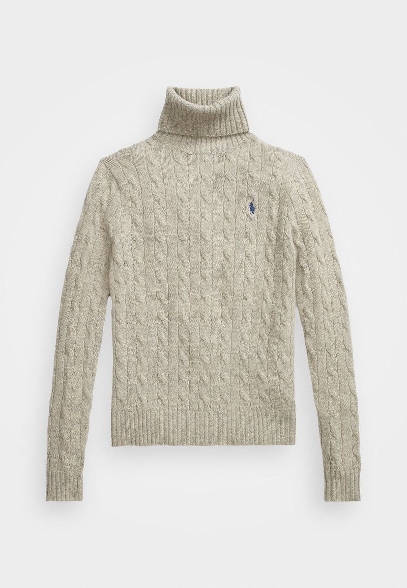 Polo Ralph Lauren WOOL CASHMERE CABLE ROLL NECK JUMPER - Πουλόβερ - light vintage heather