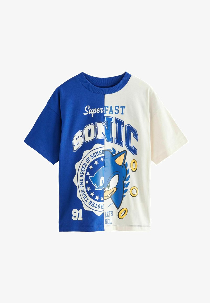 Next LICENSED SONIC SPLICED REGULAR FIT - T-shirt med print - blue white