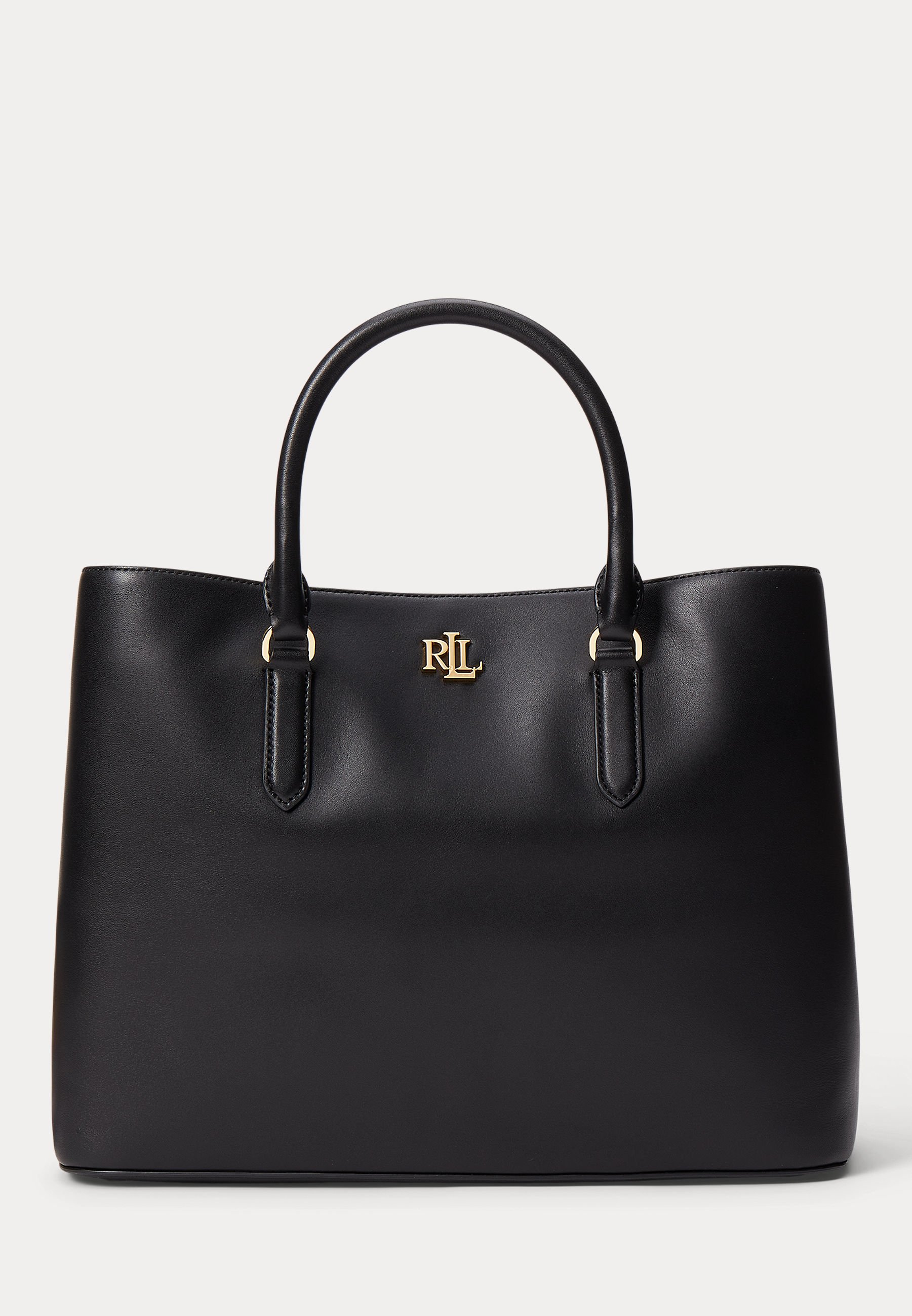 Lauren Ralph Lauren LEATHER LARGE MARCY SATCHEL - Handbag - black