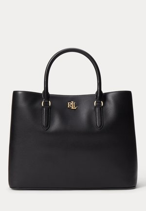 Lauren Ralph Lauren, LEATHER LARGE MARCY SATCHEL - Kabelka - black